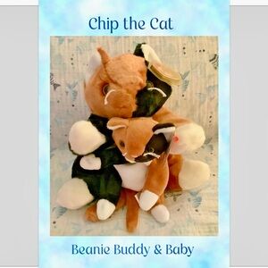 Ty Vintage NEW Beanie Baby & Buddy Set - CHIP the CAT - Retired Mint Condition